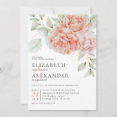 Invitation Élégant mariage floral aquarelle rose (Devant)
