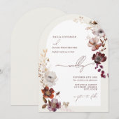 Invitation Élégant Mariage floral Arch Bourgogne (Devant / Derrière)