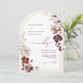 Invitation Élégant Mariage floral Arch Bourgogne (Debout devant)