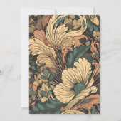 Invitation Élégant Mariage Floral Art Nouveau (Dos)