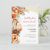 Invitation Élégant mariage floral automnal 1 photo (Debout devant)