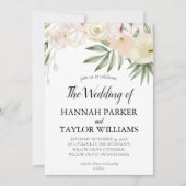 Invitation Élégant Mariage floral blanc (Devant)