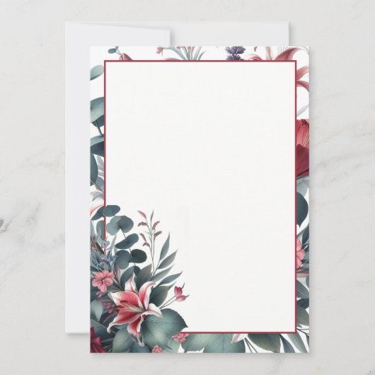 Invitation Élégant Mariage floral blanc (Devant)