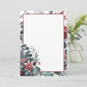 Invitation Élégant Mariage floral blanc (Debout devant)