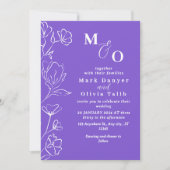 Invitation Élégant Mariage floral blanc (Devant)