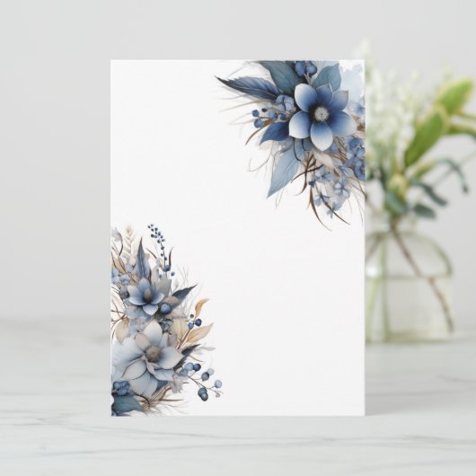 Invitation Élégant Mariage floral blanc (Debout devant)