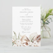 Invitation Élégant Mariage floral blanc bohème (Debout devant)