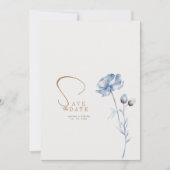 Invitation Élégant Mariage Floral Bleu (Devant)