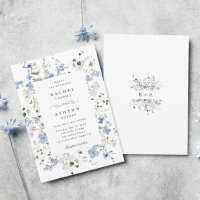 Élégant mariage floral bleu blanc vert