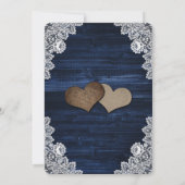 Invitation Élégant Mariage floral bleu bleu marine (Dos)