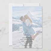 Invitation Élégant Mariage floral bleu d'hiver de la marine (Dos)