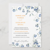 Invitation Élégant Mariage Floral Blue Bellflower (Devant)