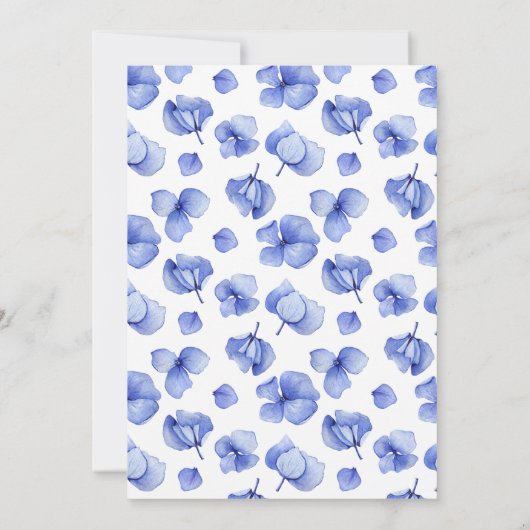 Invitation Élégant Mariage floral Blue Hydrangea (Dos)
