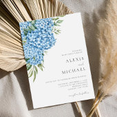 Invitation Élégant Mariage floral Blue Hydrangea