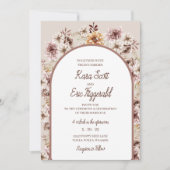 Invitation Elégant Mariage floral Bohème (Devant)