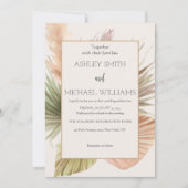 Invitation Élégant Mariage floral Boho (Devant)