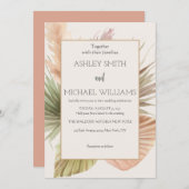 Invitation Élégant Mariage floral Boho (Devant / Derrière)