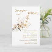 Invitation Élégant Mariage floral Boho (Debout devant)