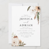 Invitation Élégant Mariage Floral Boho (Devant)