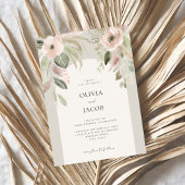 Invitation Élégant Mariage floral Boho
