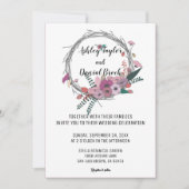 Invitation Élégant Mariage floral botanique rose vif (Devant)