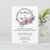 Invitation Élégant Mariage floral botanique rose vif (Debout devant)