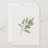 Invitation Élégant Mariage Floral Botanique Vert et Or (Dos)