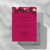 Invitation Élégant mariage floral Bourgogne