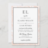 Invitation Élégant Mariage floral brillant Monogram (Devant)