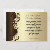 Invitation Élégant Mariage floral Brown et or au chocolat (Devant)