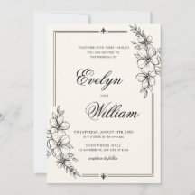 Élégant Mariage Floral Calligraphie Moderne