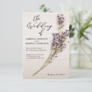 Invitation Élégant Mariage Floral Clean Lavender