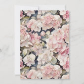 Invitation Elégant Mariage floral couleur rose roux (Dos)