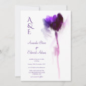 Invitation Élégant Mariage floral d'aubergine violette Tulip (Devant)