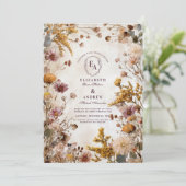 Invitation Élégant Mariage floral de campagne (Debout devant)