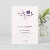 Invitation Élégant Mariage floral de couleur pâle (Debout devant)