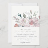 Invitation Elégant Mariage floral de couleur rousse (Devant)