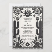 Invitation Élégant Mariage Floral de Fiesta Cactus (Devant)