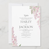 Invitation Élégant mariage floral de jacinthe blanc vert rose (Devant)