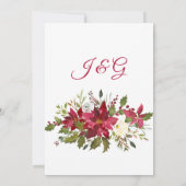 Invitation Élégant mariage floral de la Bourgogne d'hiver Poi (Dos)