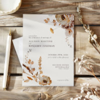 Élégant Mariage floral de la chute de bois moderne