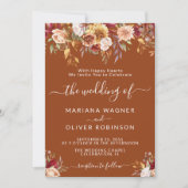 Invitation Élégant Mariage floral de la chute de terre cuite (Devant)