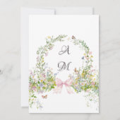 Invitation Elégant Mariage floral de la crête de Bohême (Dos)