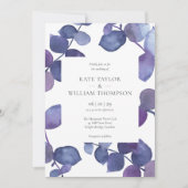 Invitation Élégant Mariage floral de l'Eucalyptus mauve moder (Devant)