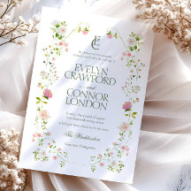 Élégant Mariage floral de Monogramme de Bohême