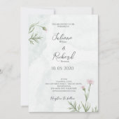 Invitation Élégant Mariage floral de pavot rose rustique (Devant)
