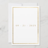 Invitation Élégant mariage floral de pivoines rouges or et ve (Dos)