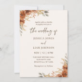 Invitation Élégant Mariage floral de tomate de terre moderne (Devant)