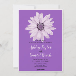 Invitation Elégant Mariage floral de tournesol blanc romantiq
