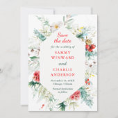 Invitation Élégant Mariage Floral D'Hiver Enregistrer La Date (Devant)